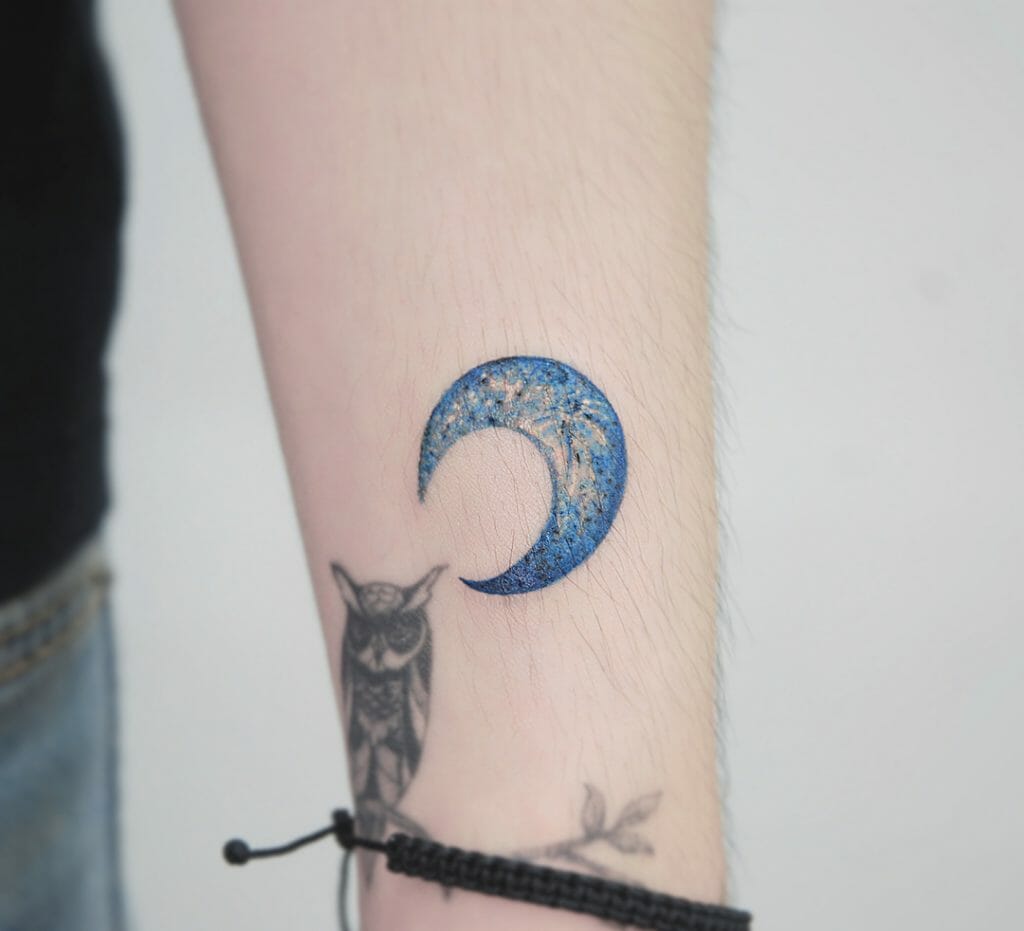 Owl X Moon Tattoo Design