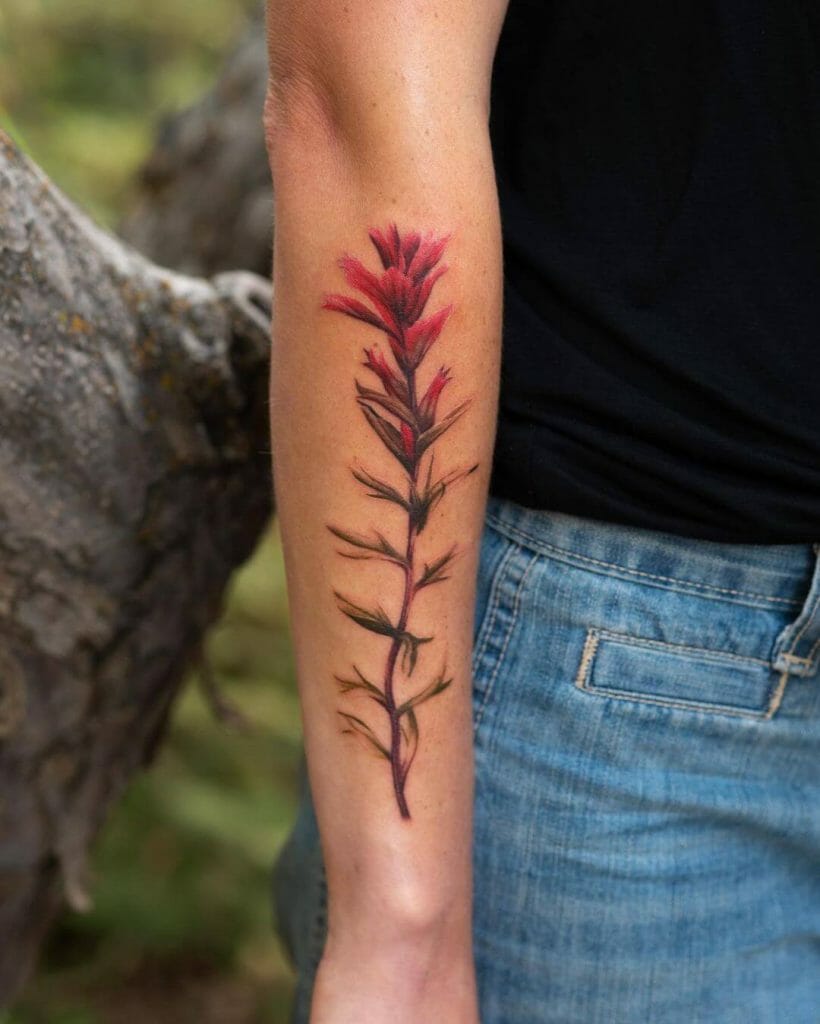 Paintbrush Wildflower Tattoo