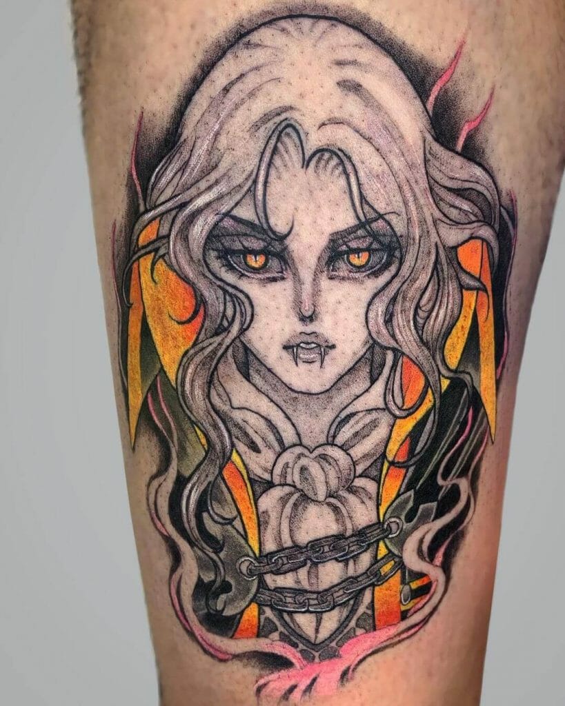 Partial Coloured Alucard Tattoo