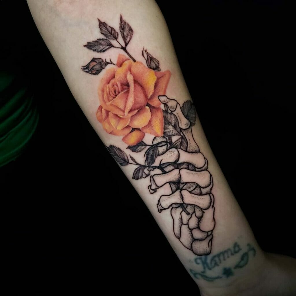 Peach Rose Tattoo