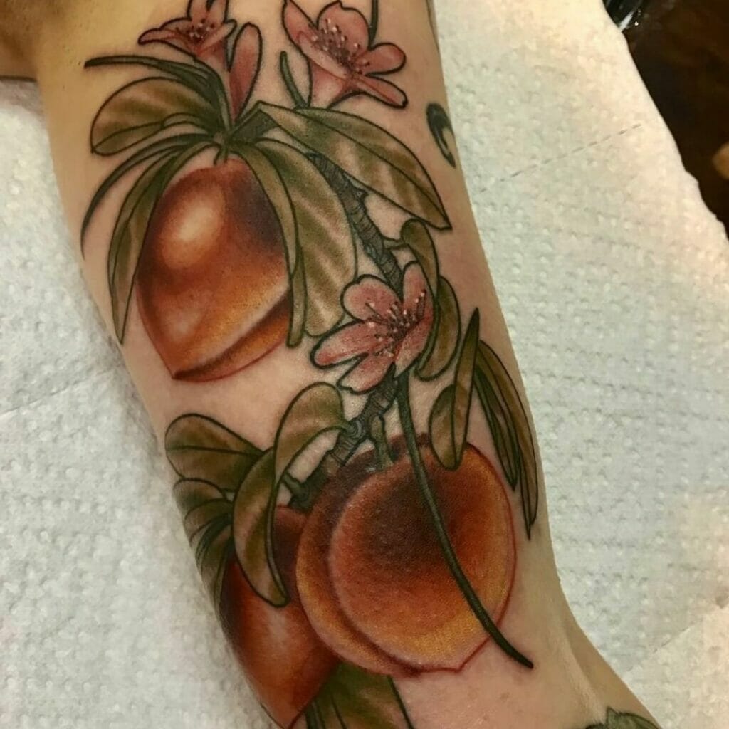 Peach Tree Tattoo Design