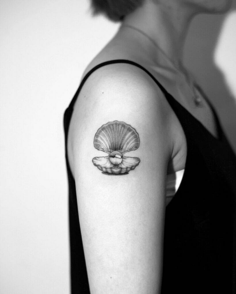 Pearl In A Sea Shell Tattoo