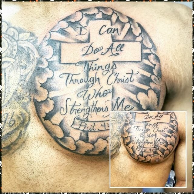 Philippians 4 13 Tattoo With Clouds