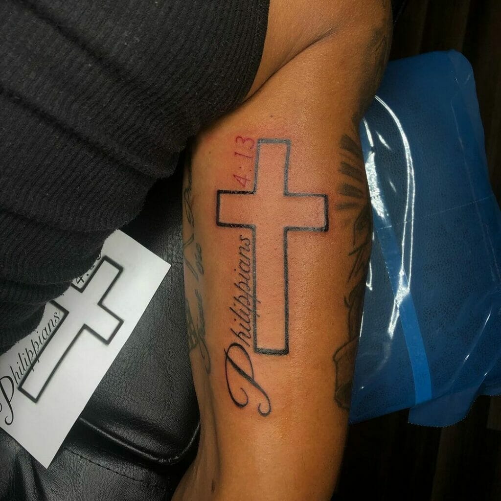 Philippians 4 13 Tattoo With Cross