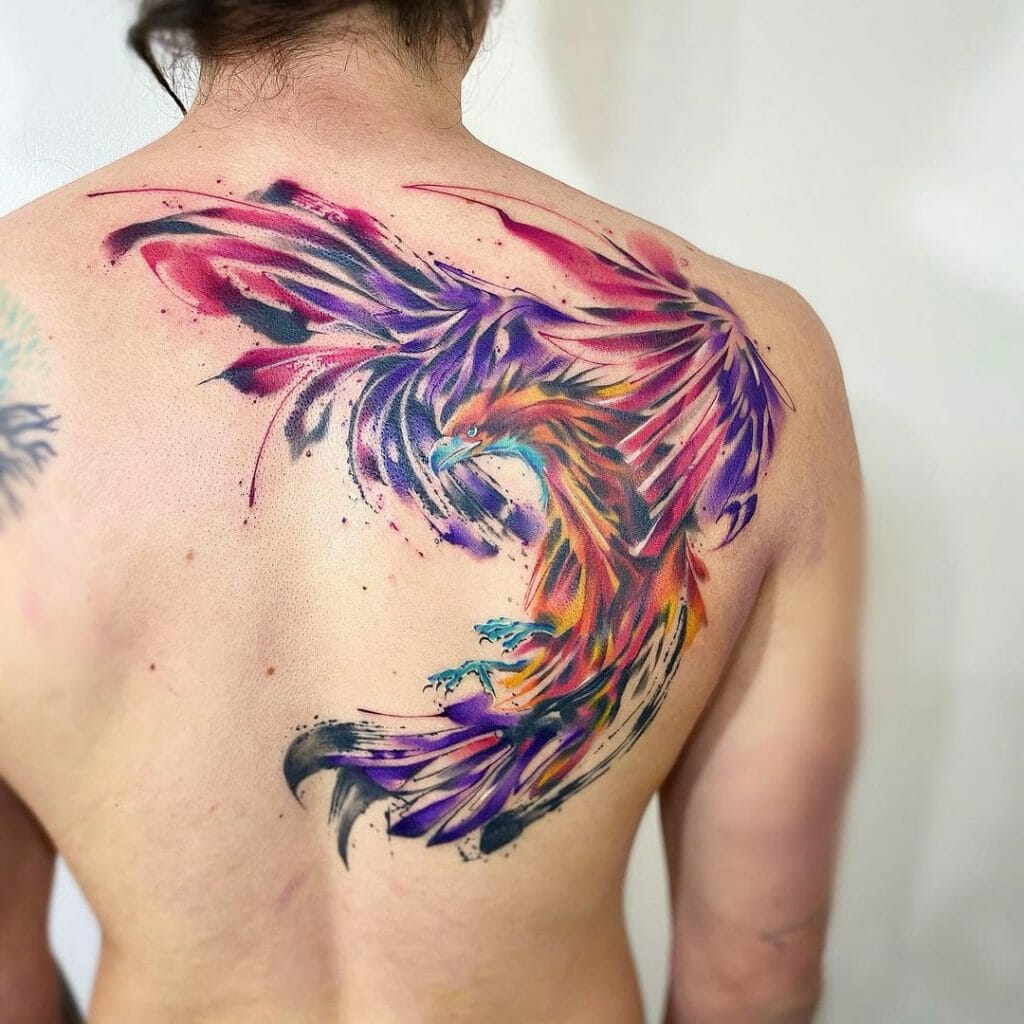 Phoenix Brush Stroke Tattoo