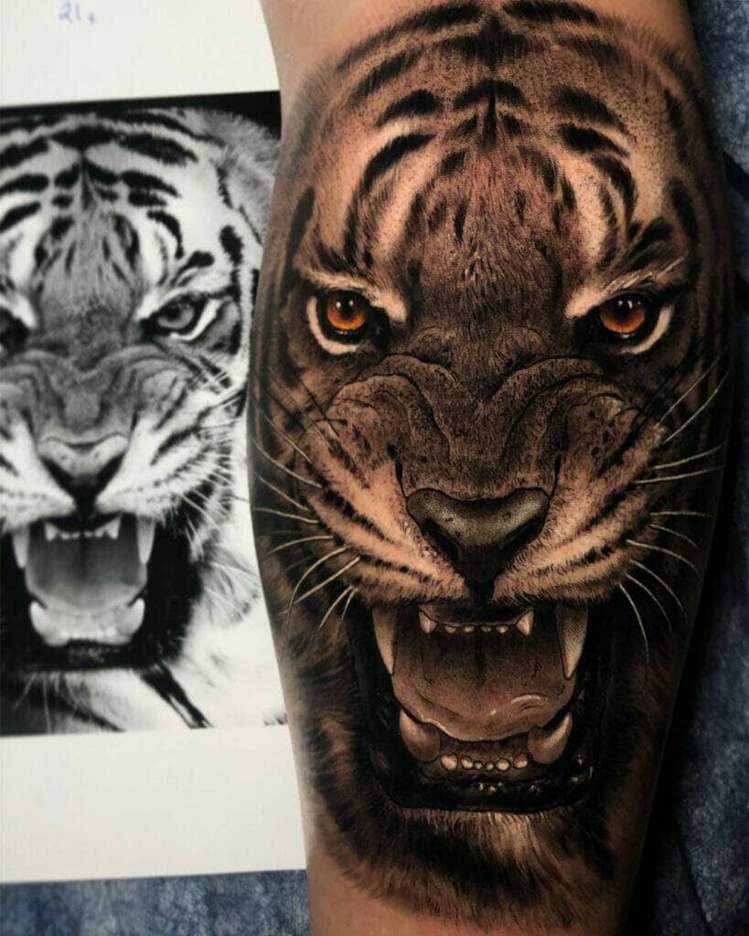 Photo Realistic Tiger Tattoo Designs