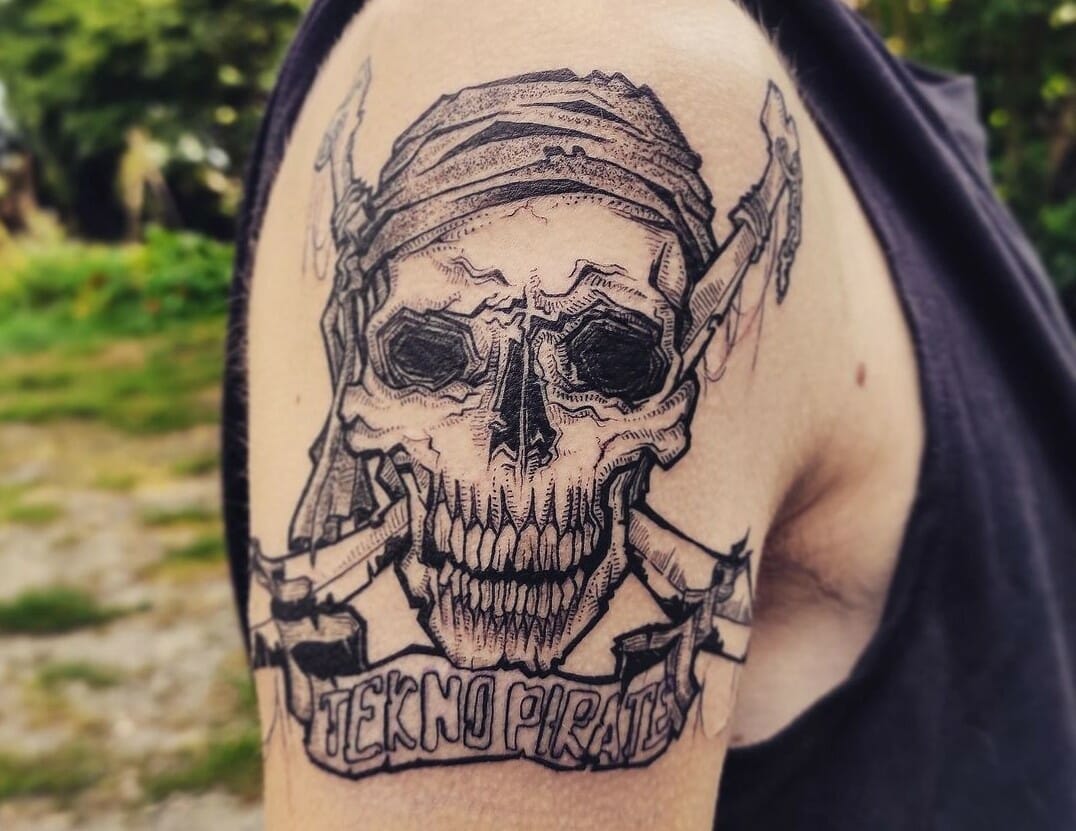 Pirate Ship Skull Tattoo design by GriffonGore on DeviantArt