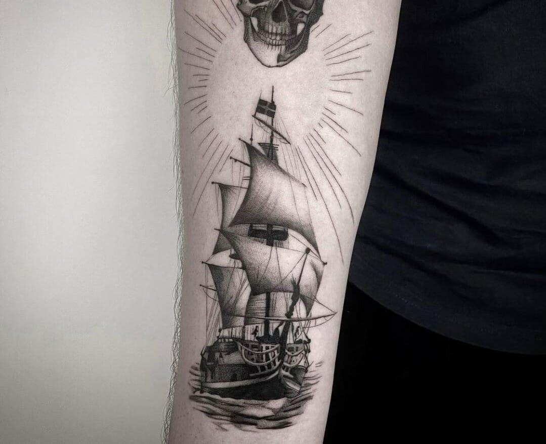 Pirate Ship by Proper Paul, Seven Seas Tattoo, San Diego : r/tattoos