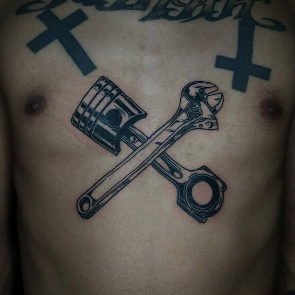 Piston And Wrench Tattoo Designs