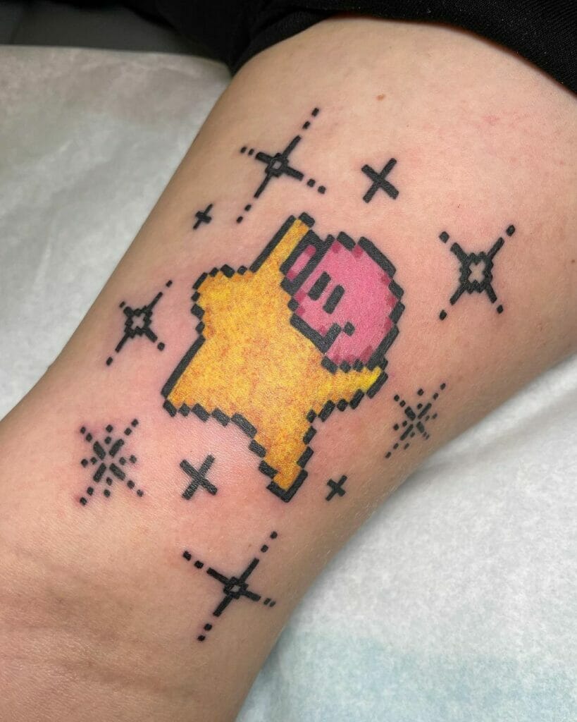 Pixelated Kirby Tattoo