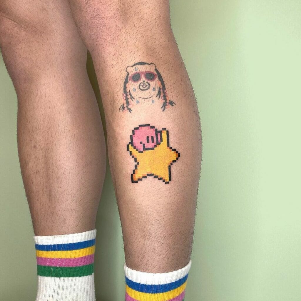 Pixelated Kirby Tattoos