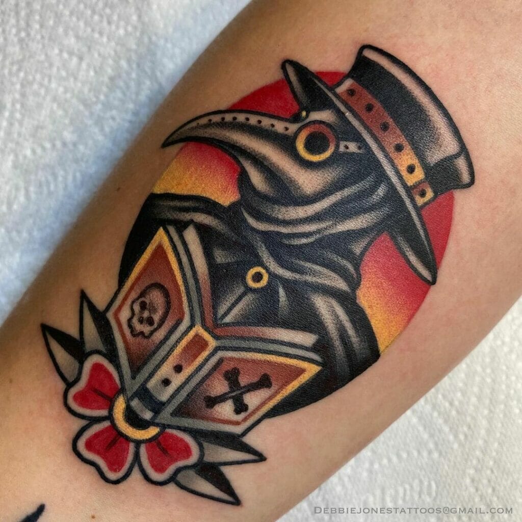 Plague Doctor Tattoo With A Bible