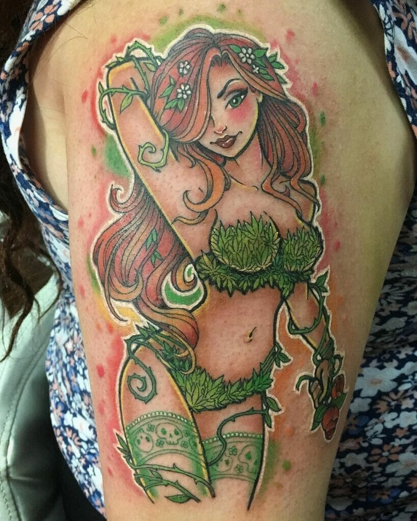 Poison Ivy Tattoo. @nelandroide via Instagram. 