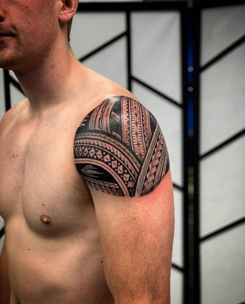 Polynesian Shoulder Cap Tattoo