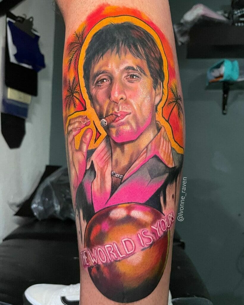 Portrait Of Tony Montana tattoo