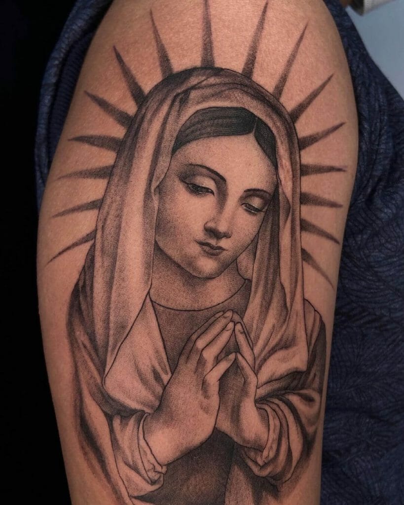 Portrait Tattoo Of Virgen De Guadalupe