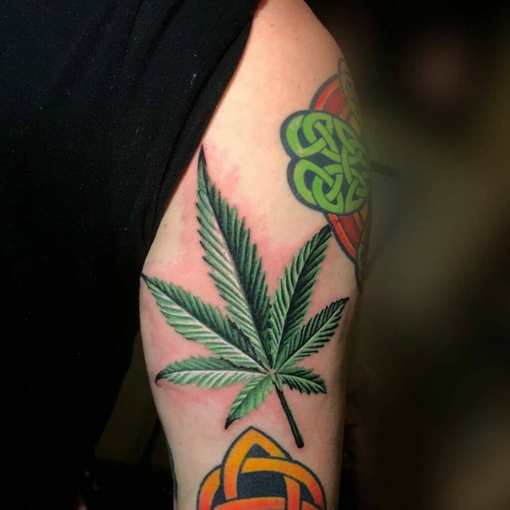 Pot Leaf Cover Up Tattoo Designs