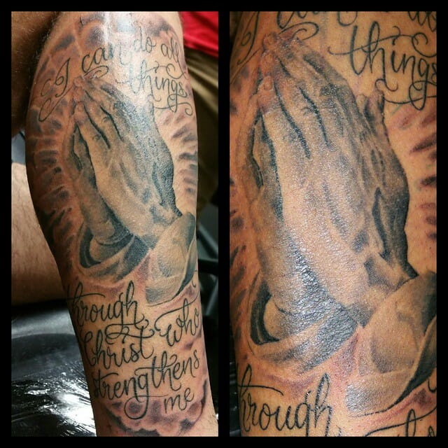 Praying Hands Philippians 4 13 Tattoo