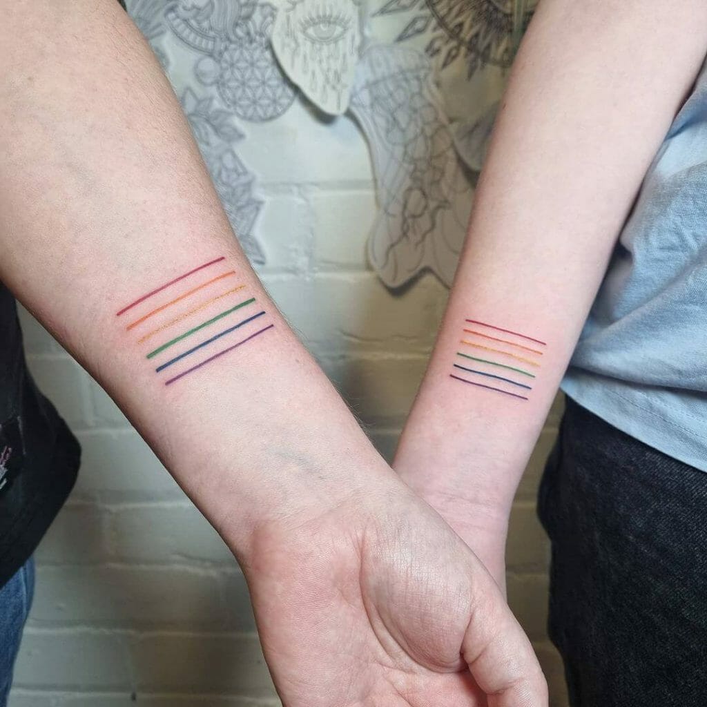 Pride Flag - Gay Couple Tattoos
