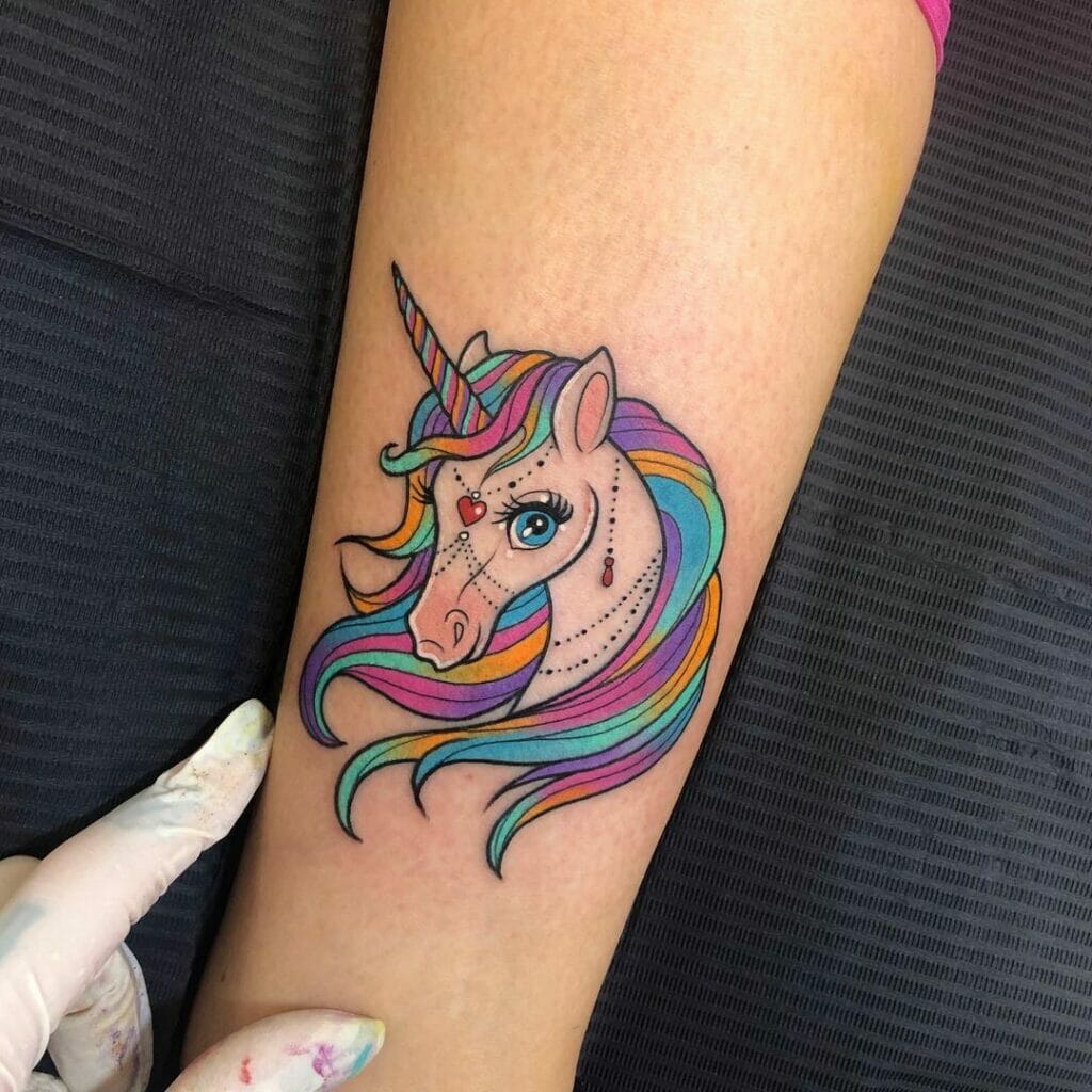 Psychedelic Unicorn Tattoo