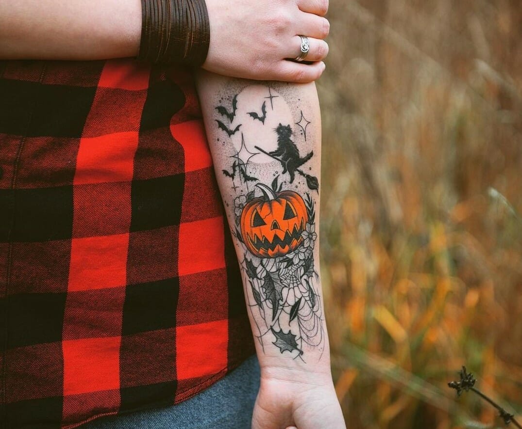 Halloween Pumpkin Magic Unicorn Waterproof Temporary Tattoo Sticker Skull  Cats Black Crow Flash Tattoos Body Art Arm Fake Tatoo - AliExpress