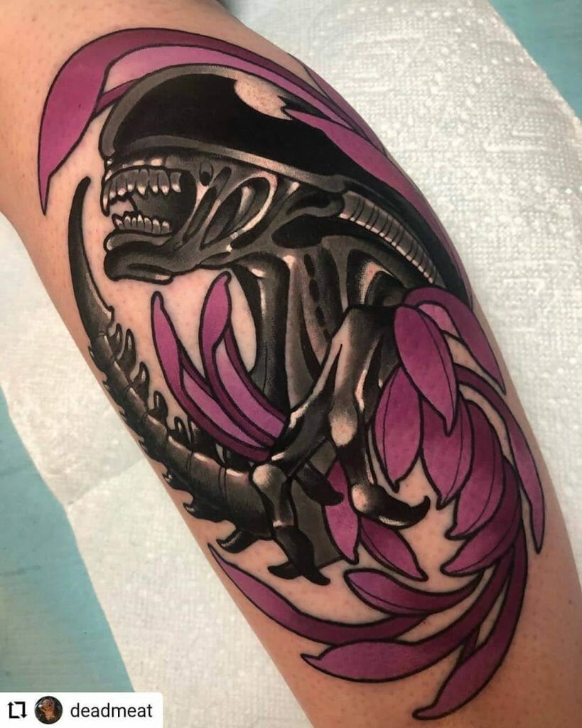 Purple Alien Xenomorph Tattoo Designs