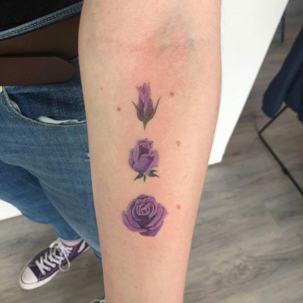 Purple Blooming Rose Tattoo