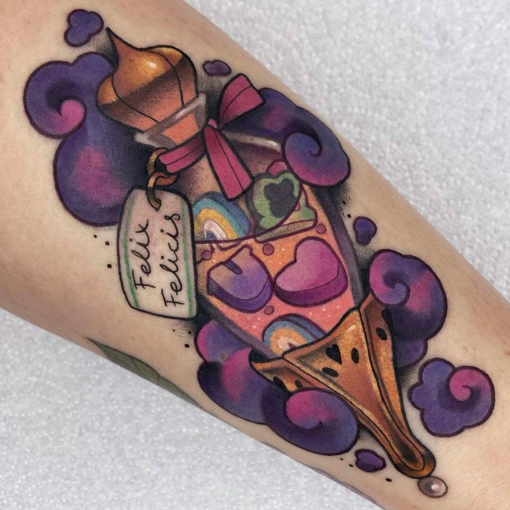 Purple Themed Felix Felicis Tattoo
