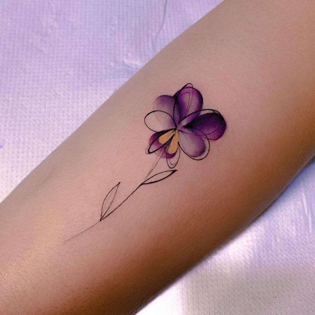 Purple Violet Flower Tattoo
