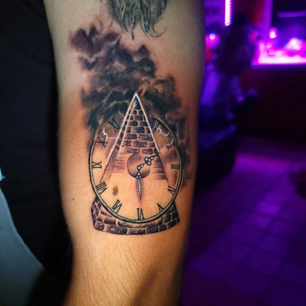Pyramid Clock Tattoo