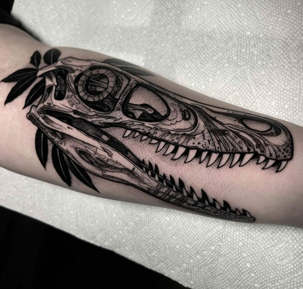 Raptor Skull Half Sleeve Tattoos