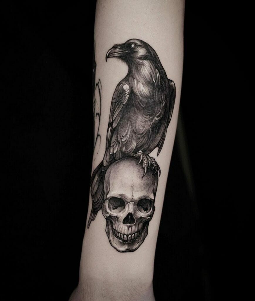 Raven Skull Tattoo