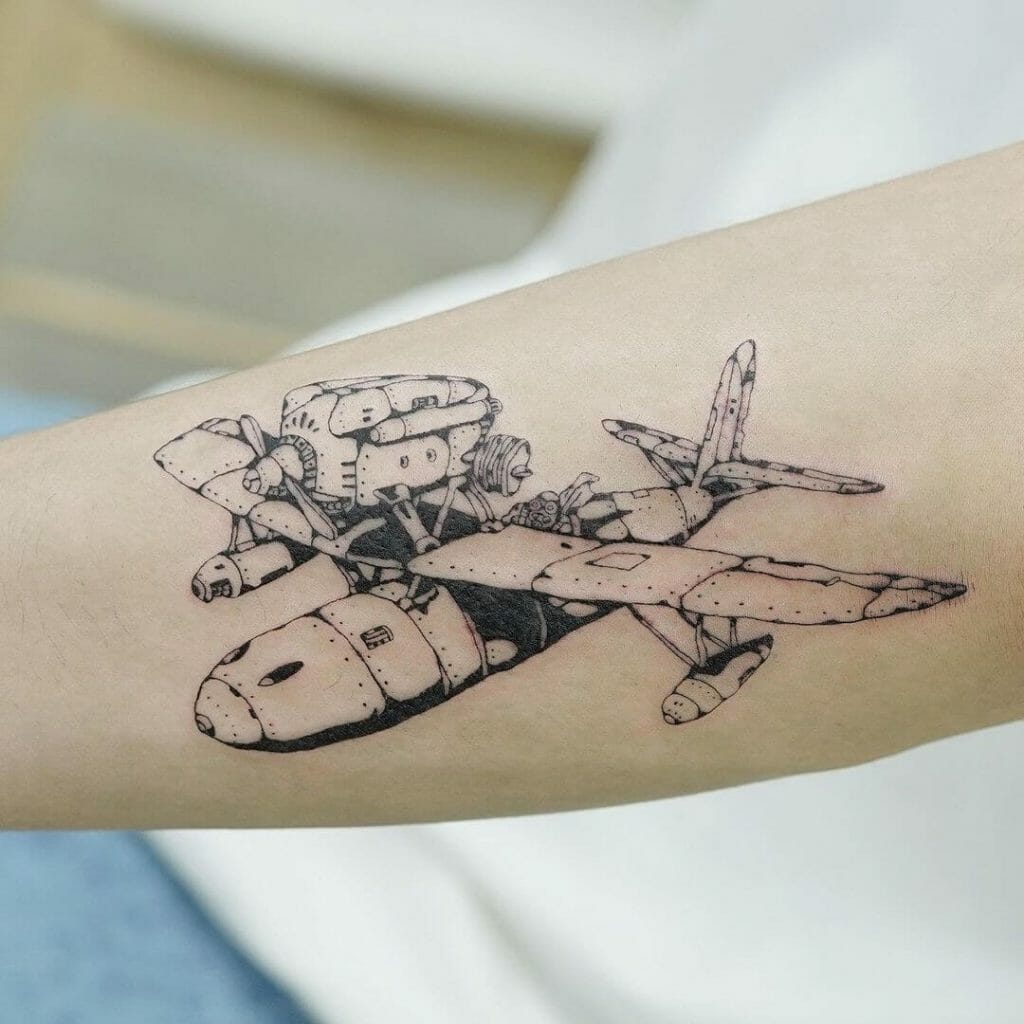 Realistic Aircraft Tattoo