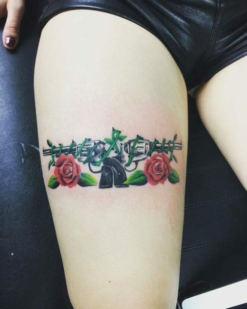 Red Rose Tattoo Featuring Guns N' Roses