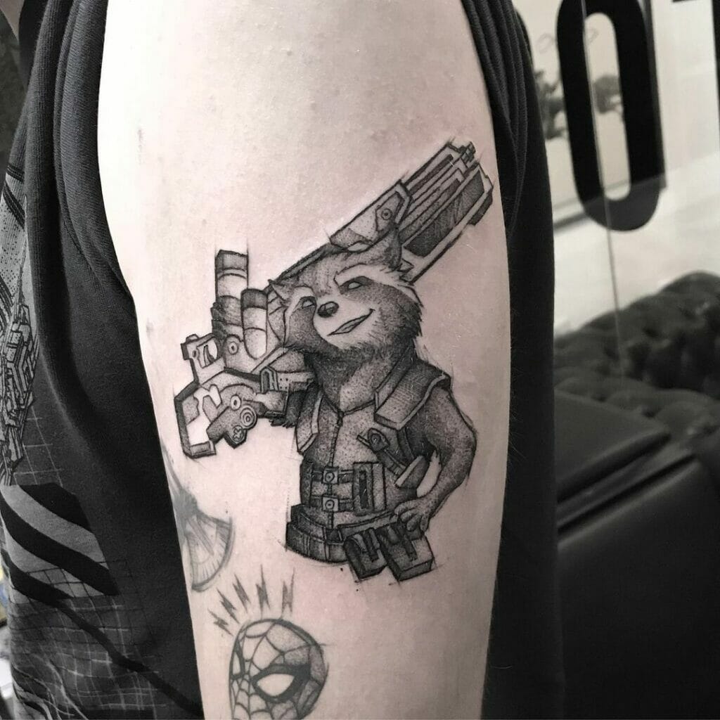 Rocket Raccoon Tattoo From 'The Guardians Of The Galaxy'