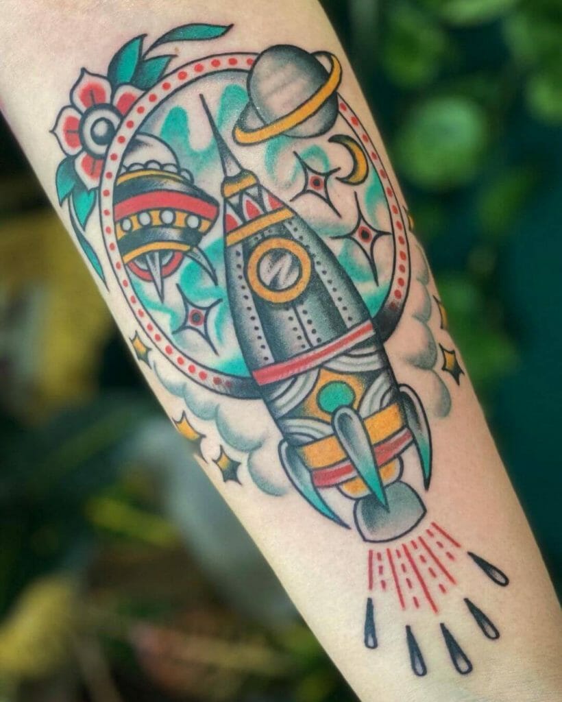 Rocket Ship Tattoo Designs