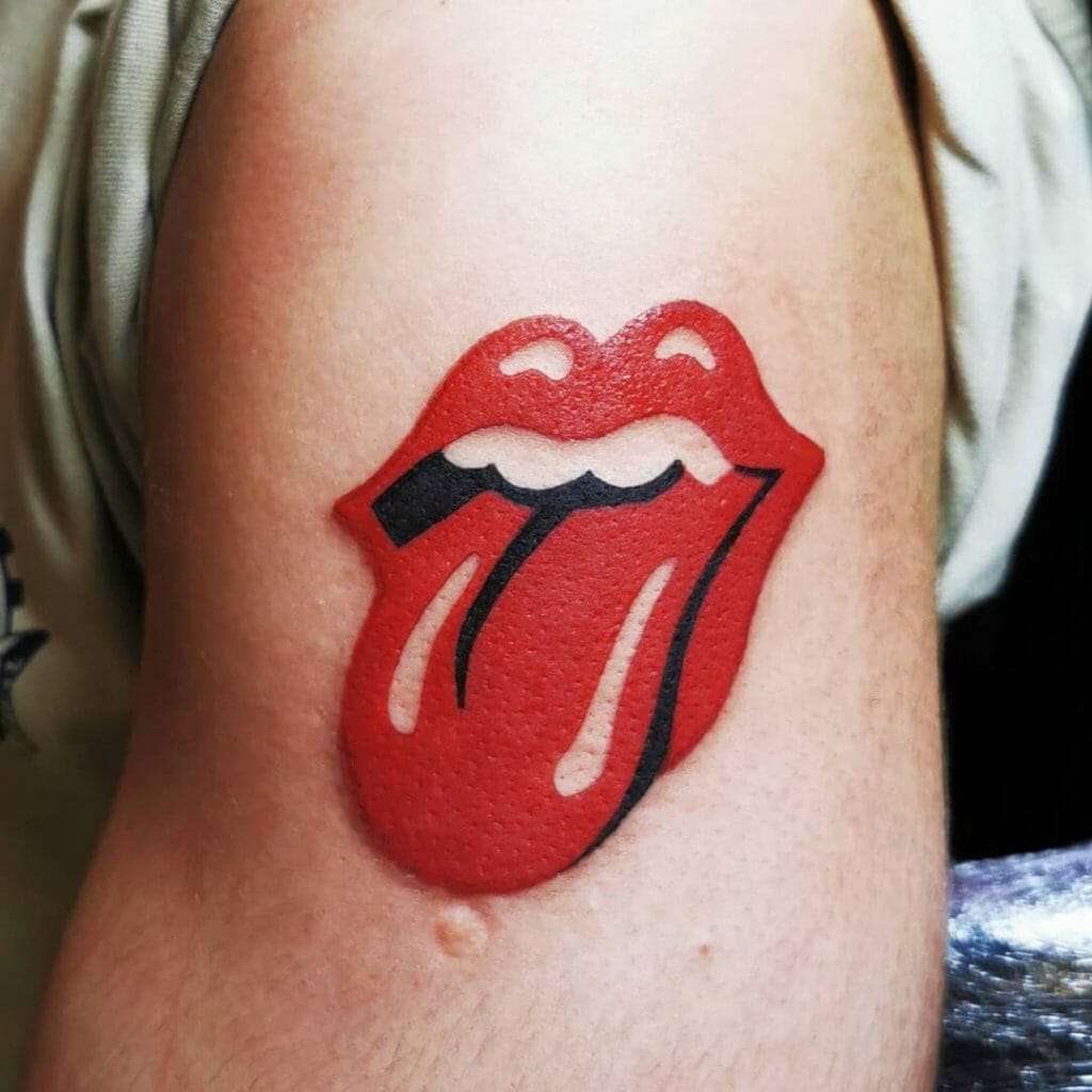Rolling Stones Lips And Tongue Logo Tattoo
