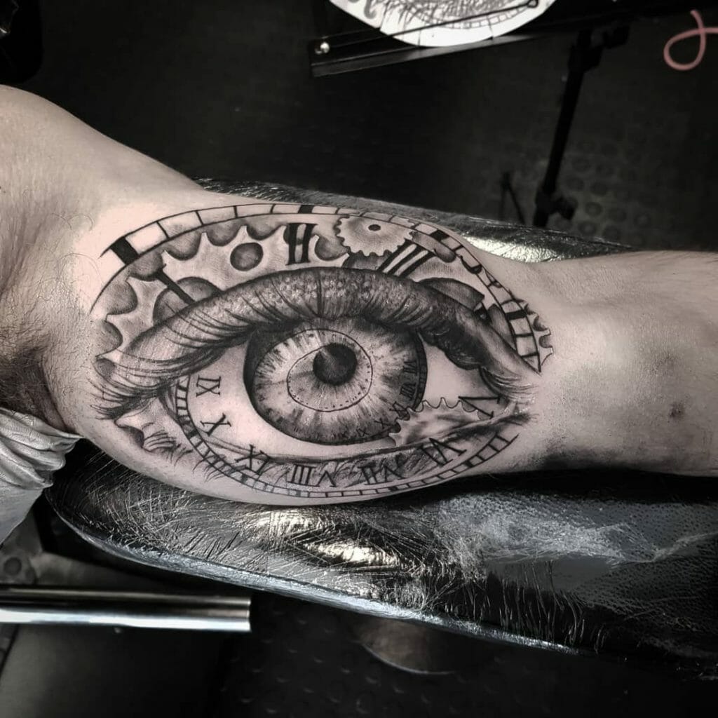 Roman Numerals With Eye Tattoo