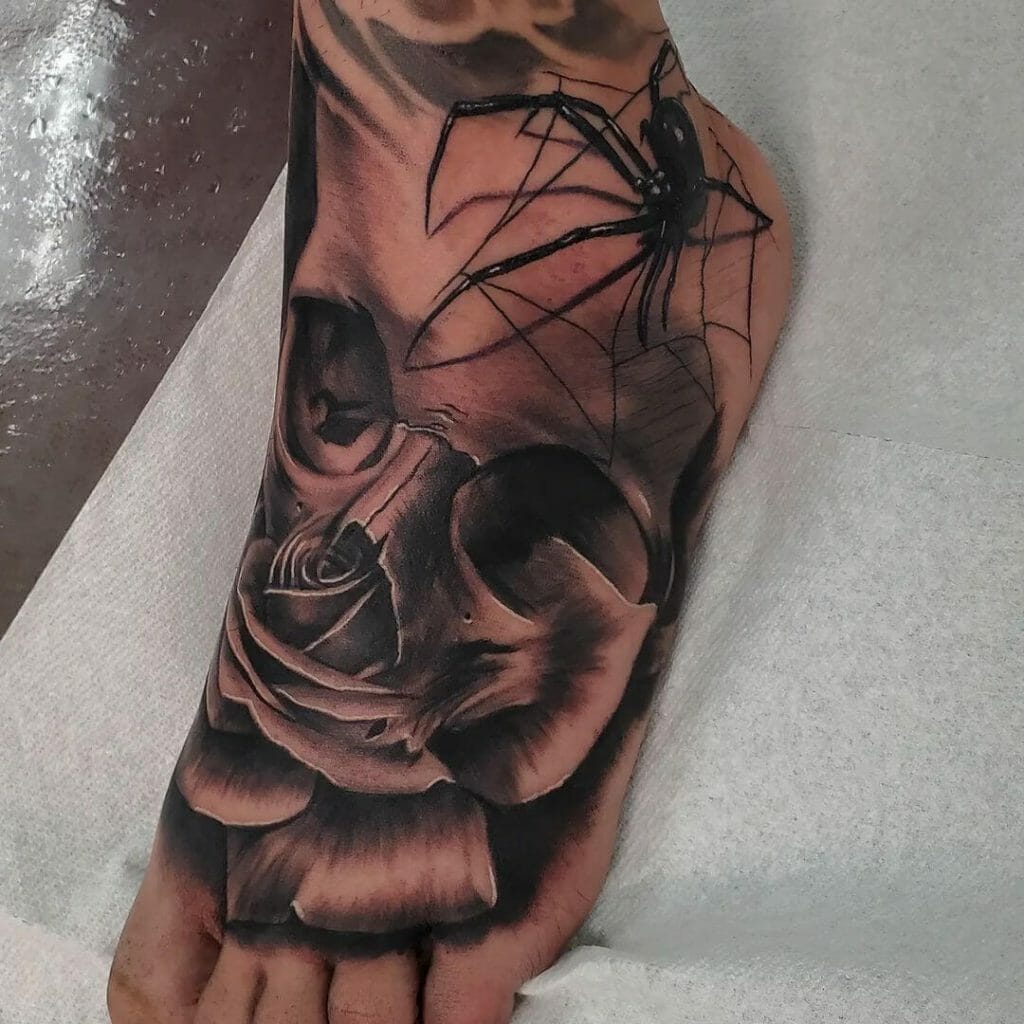 Rose And Skull Tattoo Sleeve