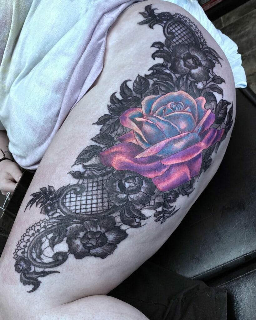 Rose Lace Tattoo Design