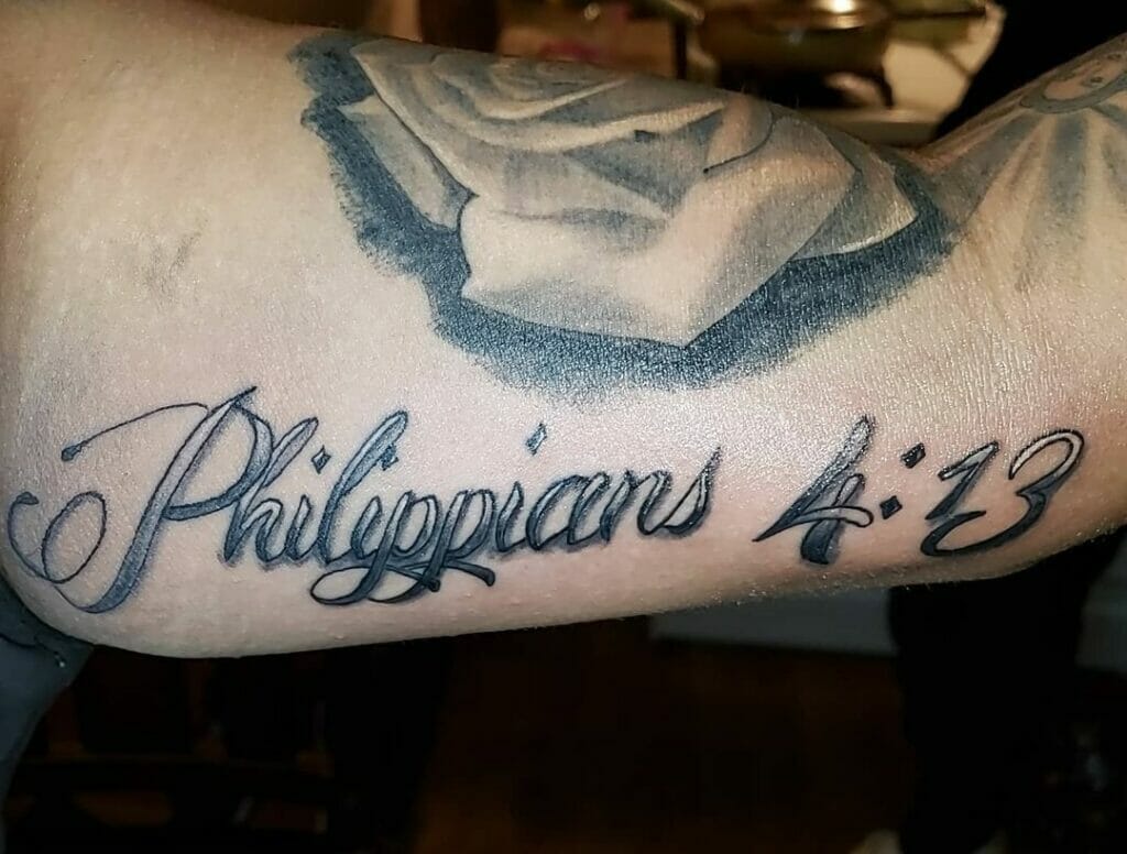 Rose Philippians 4 13 Tattoo