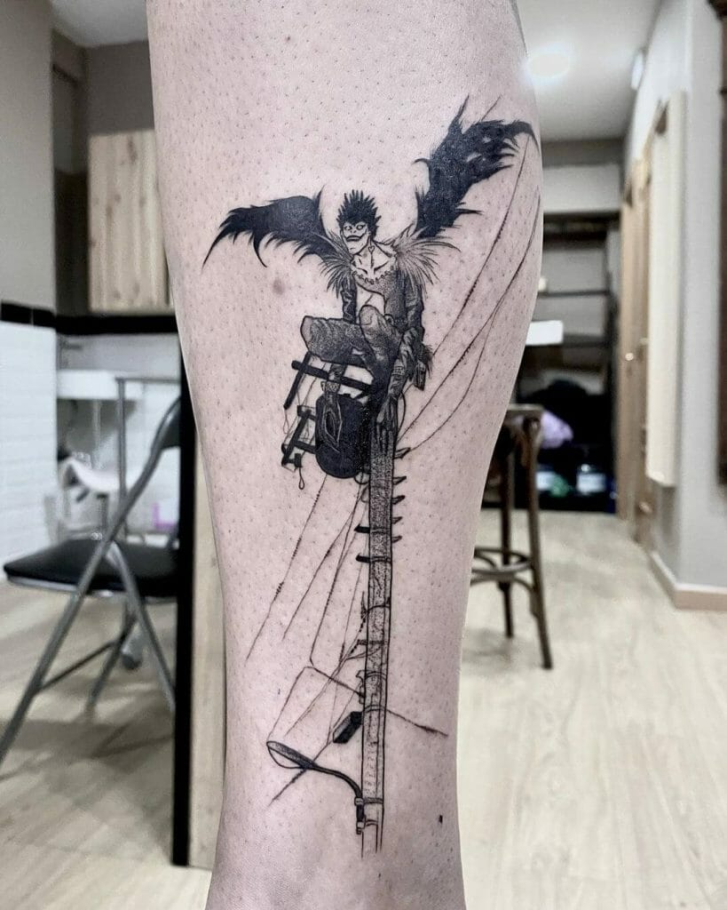 Ryuk On Light Pole Tattoo