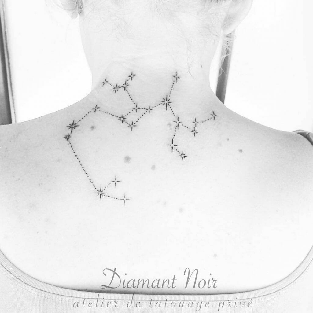 Sagittarius Constellation Neck Tattoo