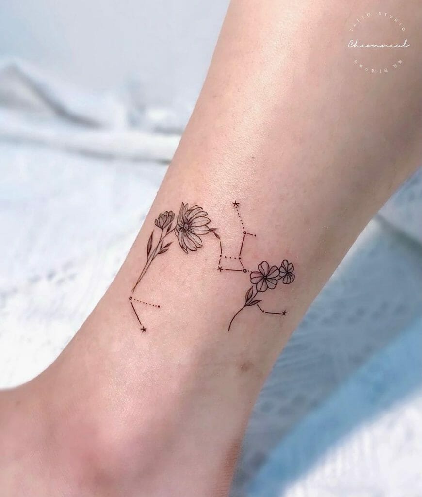 Sagittarius Flower Tattoo