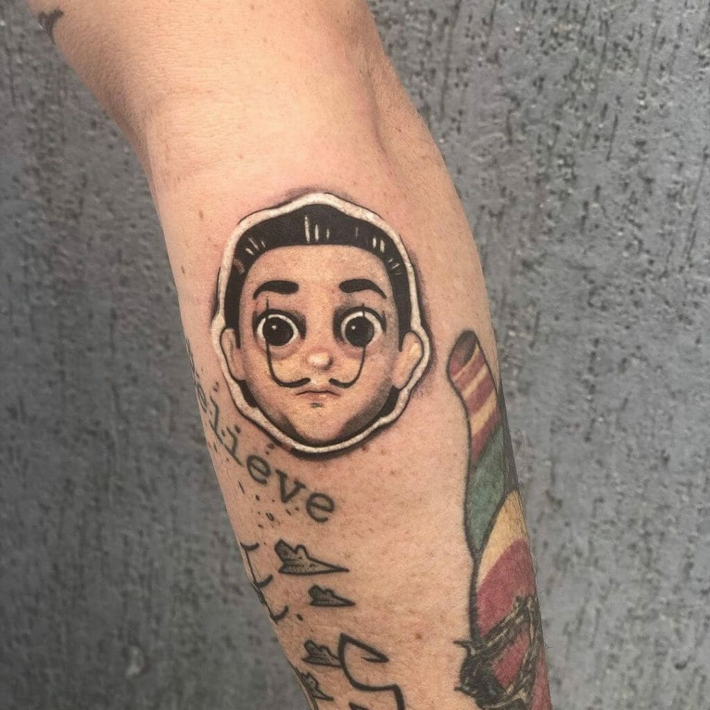 Salvador Dali Emoji Tattoo