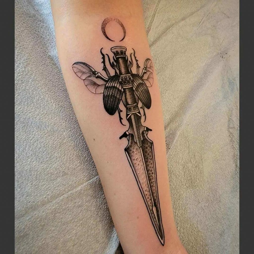 Scarab Dagger Tattoo