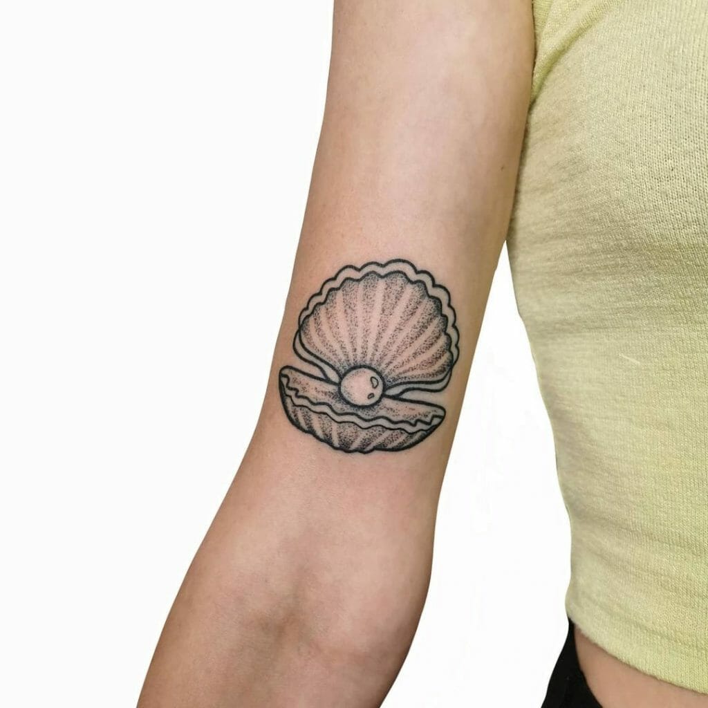 Seashell Pearl Tattoo Designs