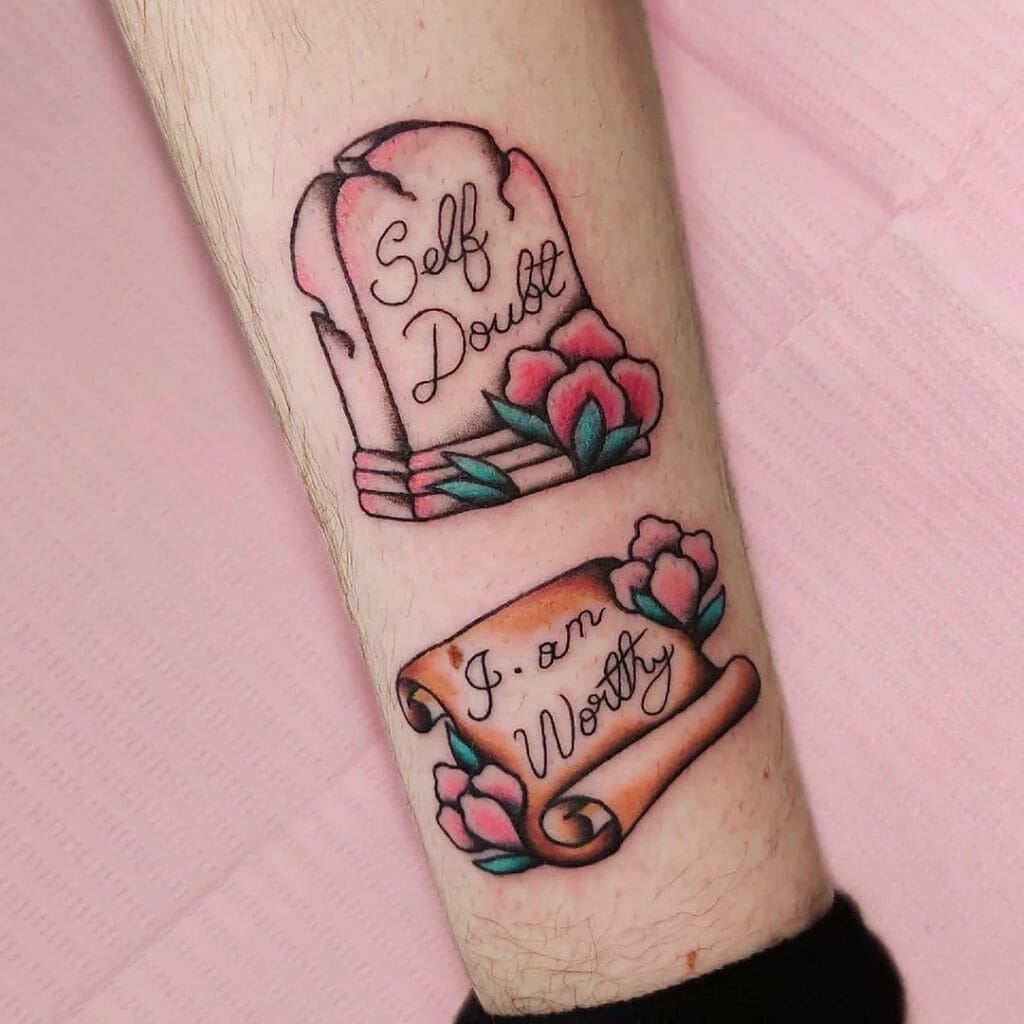Self-Love Scroll Tattoo Design