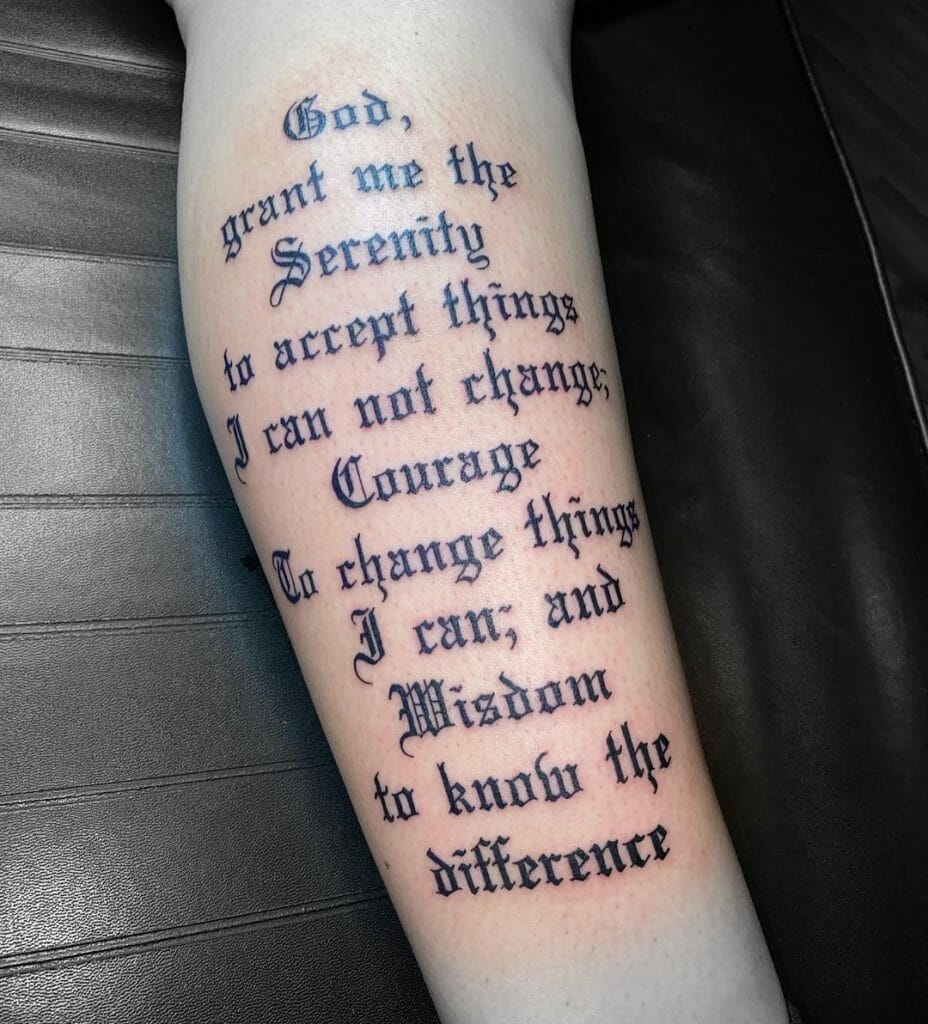 Serenity Prayer Word Tattoo