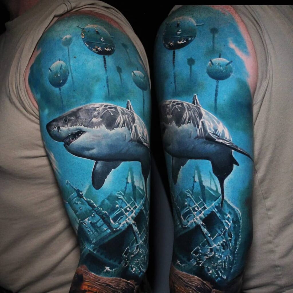 Shark Underwater Tattoo
